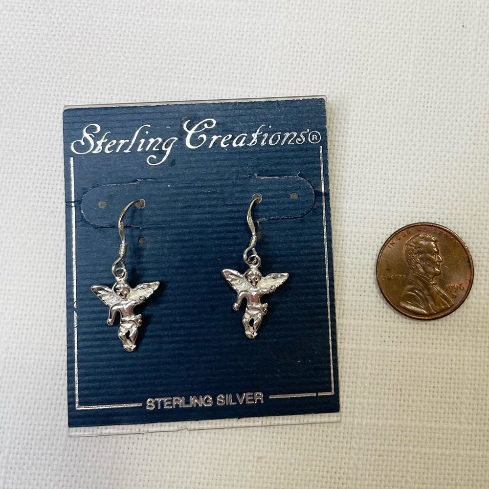Sterling Creations Angel Earrings. Sterling Silver